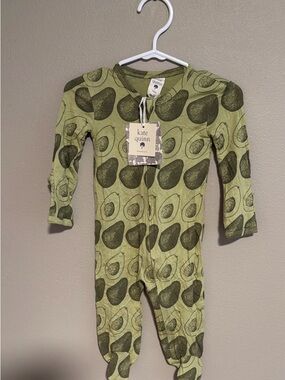 kate quinn Olive Green Avocado Print Footed One-Piece